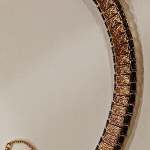 Beautiful Gold Bracelet with Brilliant Blue Sapphires-Like Stones